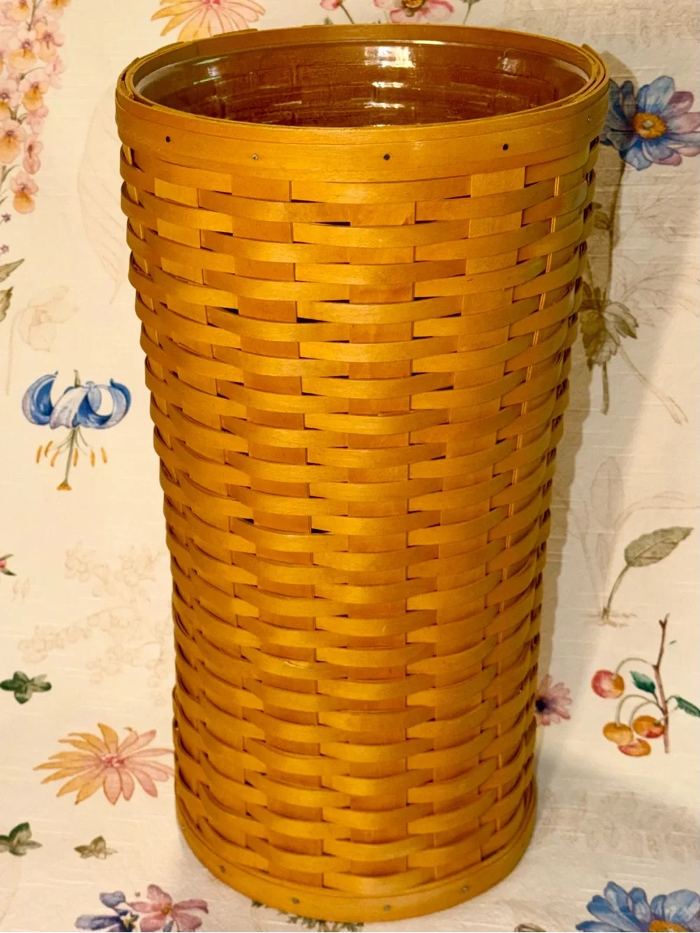 Longaberger Umbrella Basket Classic Basket/Protector Large 10rd x 17.5h